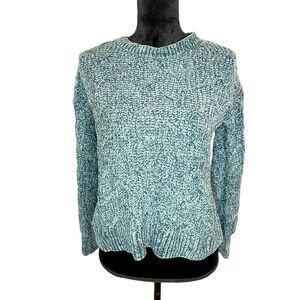 NWT PINK ROSE TEAL CROCHET SOFT COZY SWEATER *perfect Christmas gift*
